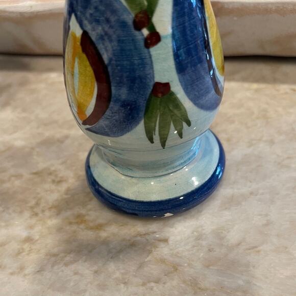 Handmade art Pottery blue candlestick candleholders x2 Puerto Rico 6-1/4” - Picture 8 of 8